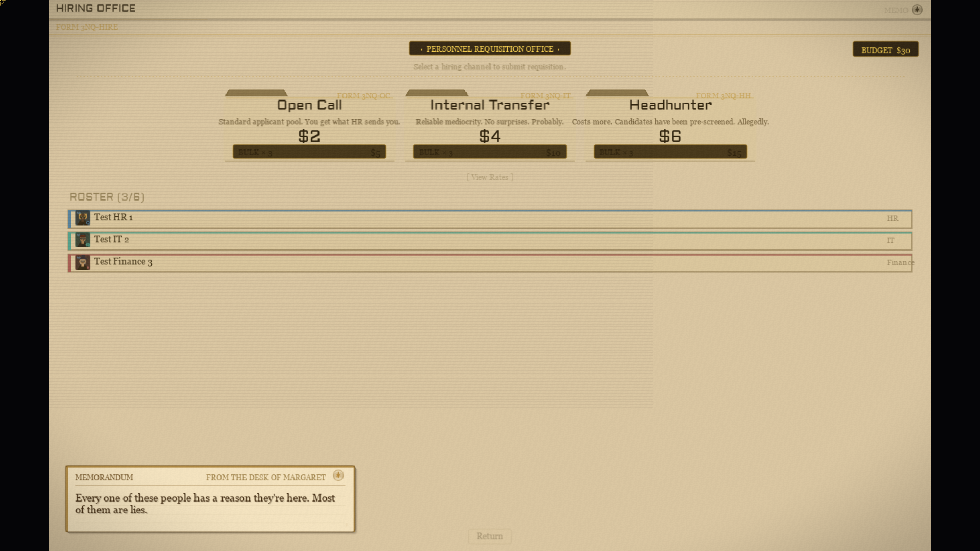 PERSONNEL INTAKE. FORM H-3 IN TRIPLICATE.