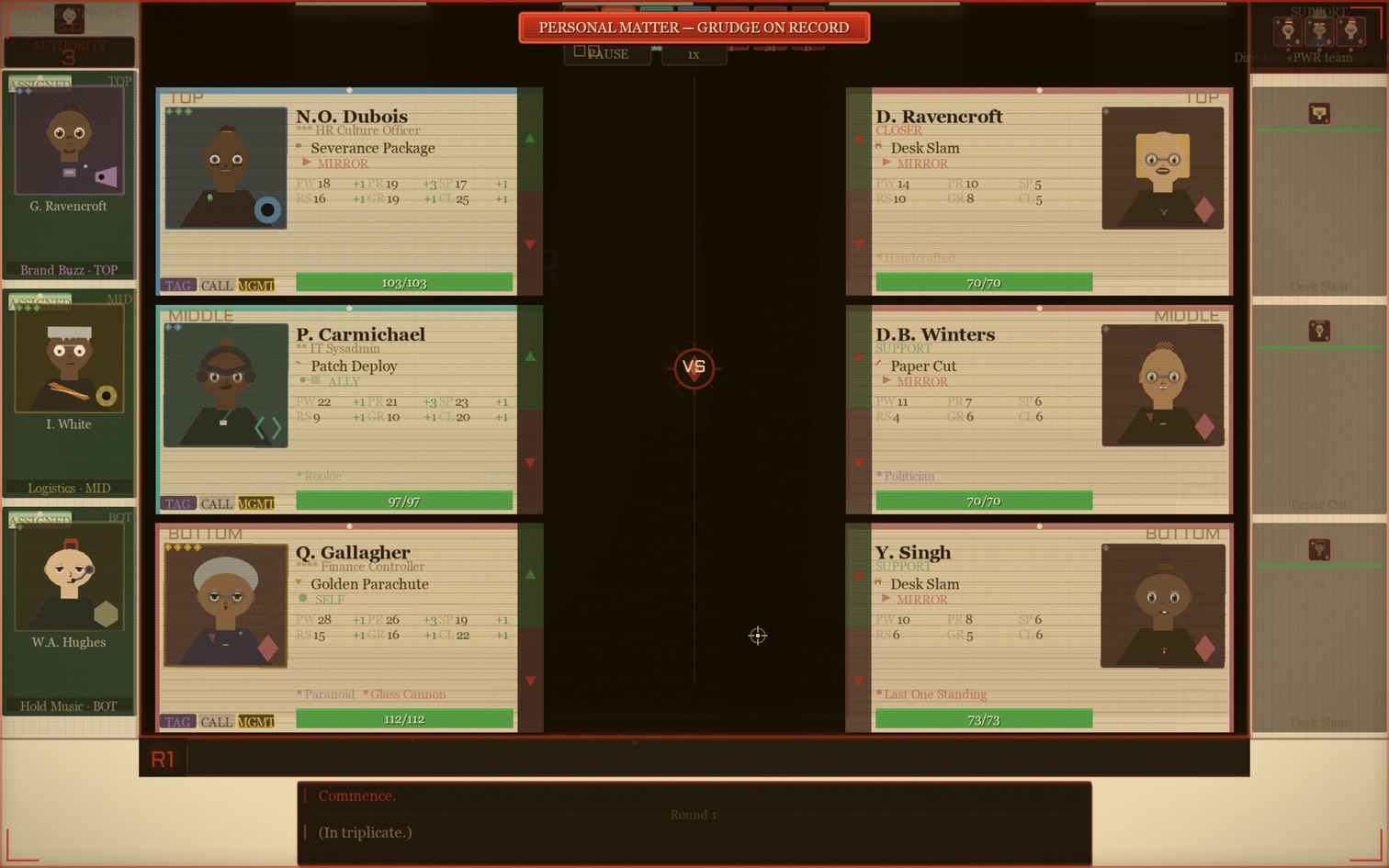 Position your team, manage the row, and survive automatic combat.